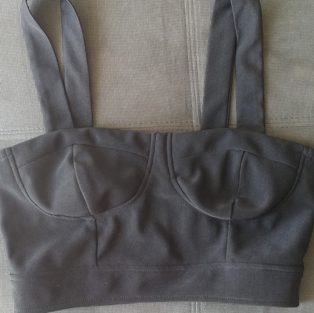 F21 Black Bustier Top